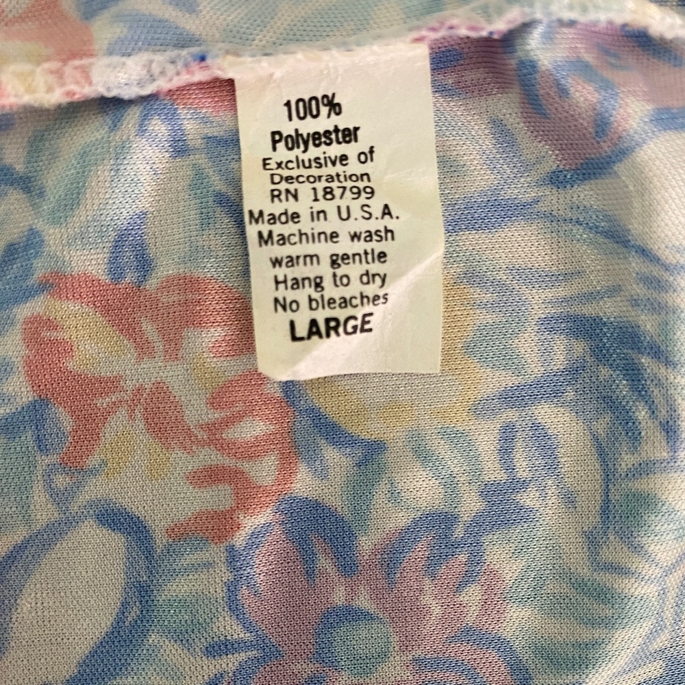 Floral Spaghetti Strap Ruffle Mini Dress (Size: Large, Color: Blue/Multi) - Picture 3 of 3